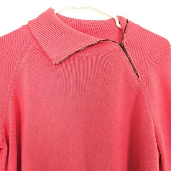 LIZ CLAIRBORNE Pink Sweater Womens LARGE Petite 100% Cotton - Picture 2 of 6